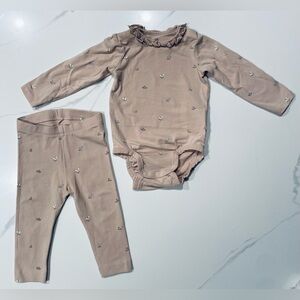 ORGANIC Dust Pink Baby Outfit Set